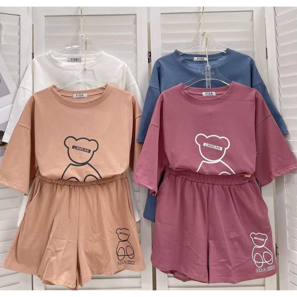 [ Rẻ vô địch ] set bộ đùi chất cotton freesize 38-65kg - Gấu
