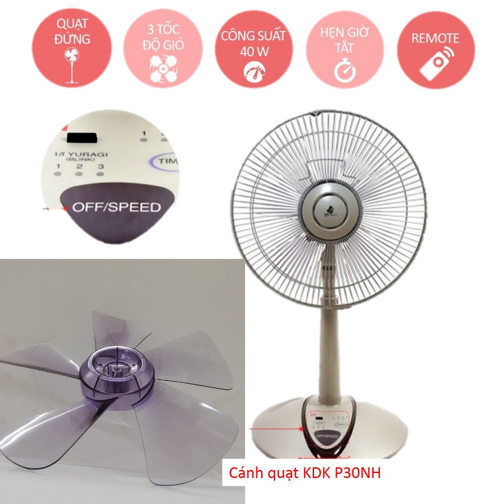 Cánh quạt KDK model P30KH chính hãng - cánh dùng chung cho quạt lửng Panasonic F307KH