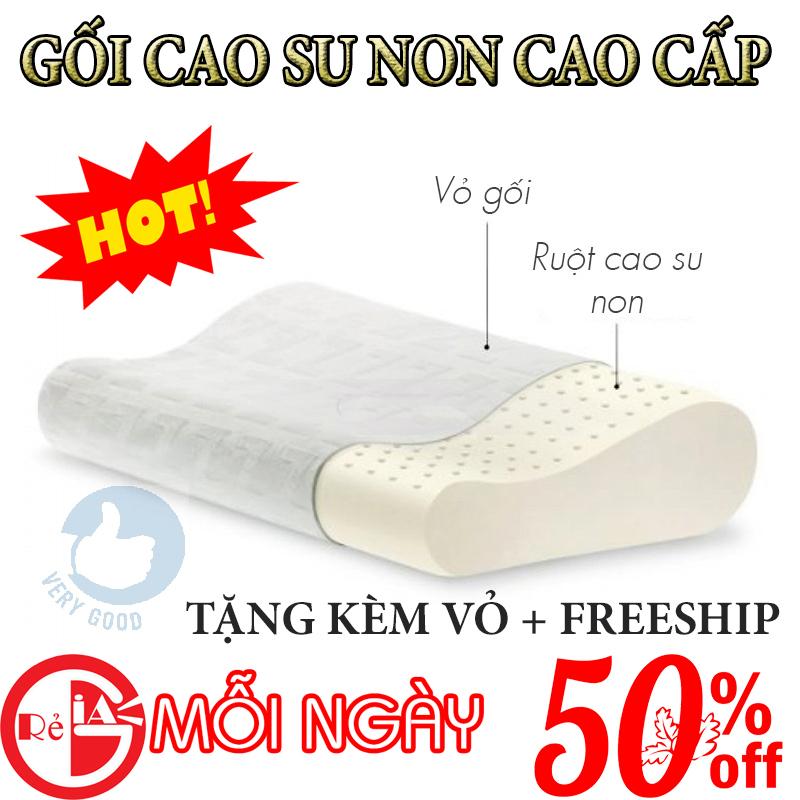 Gối Cao Su Non Chống Đau Cổ, Vai, Gáy, Thành Phần 100% Cao Su Tự Nhiên, Siêu Mềm Mại - Bảo hành 1 đổi 1