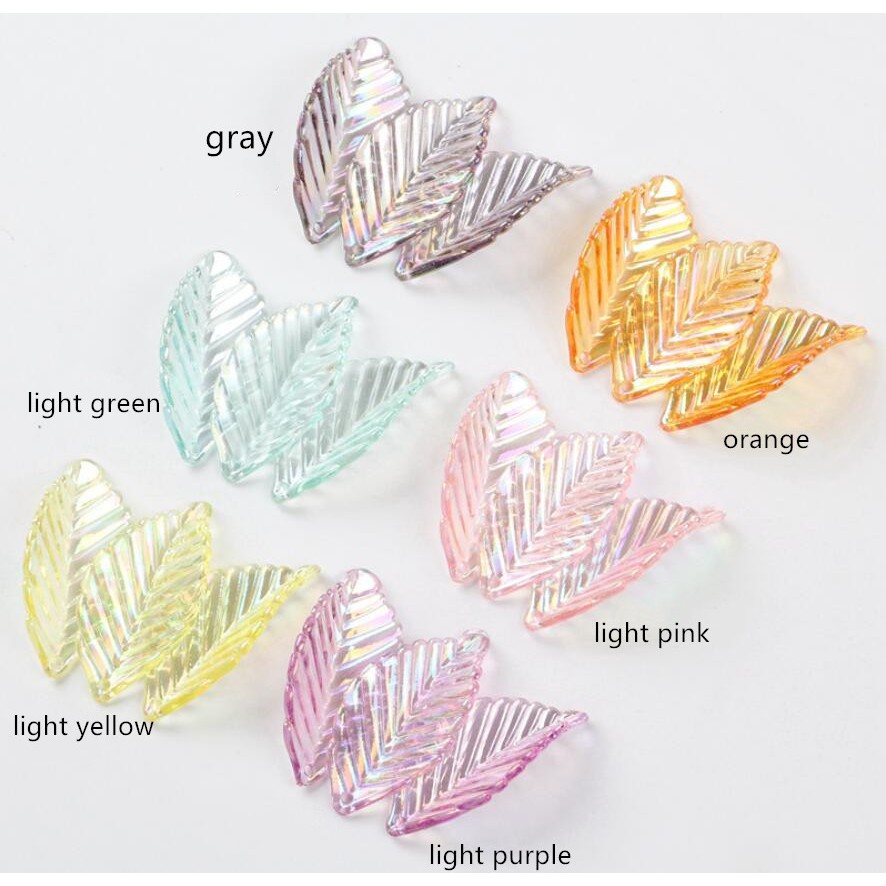 Thời Trang Set 35 Hạt Cườm Hình Chiếc Lá Nhiều Màu Sắc Bằng acrylic Kích Thước 18 X 31Mm Dùng Làm Trang Sức diy