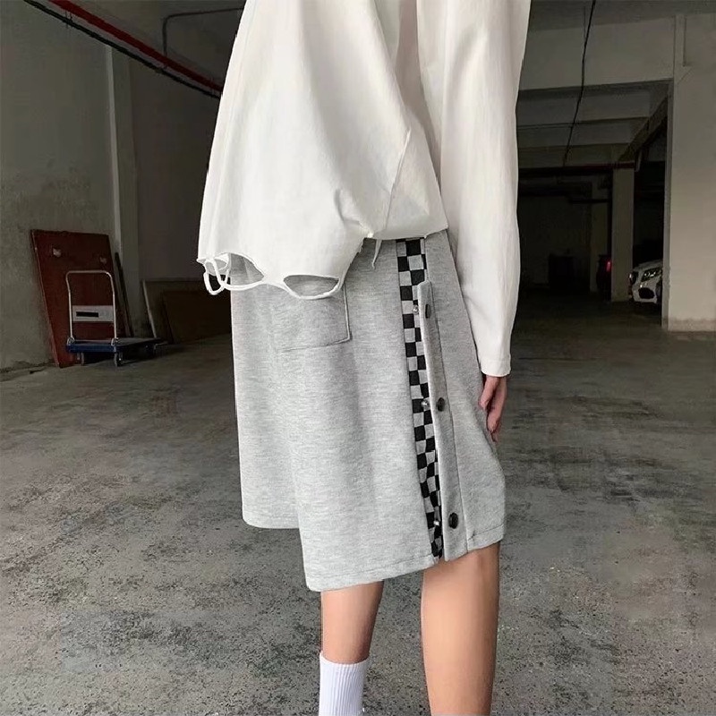 Quần Short Thể Thao Dáng Rộng Cài Nút Bên Hông Phong Cách Thời Trang Nhật Bản Cho Nam Giới Có Size M-3XL