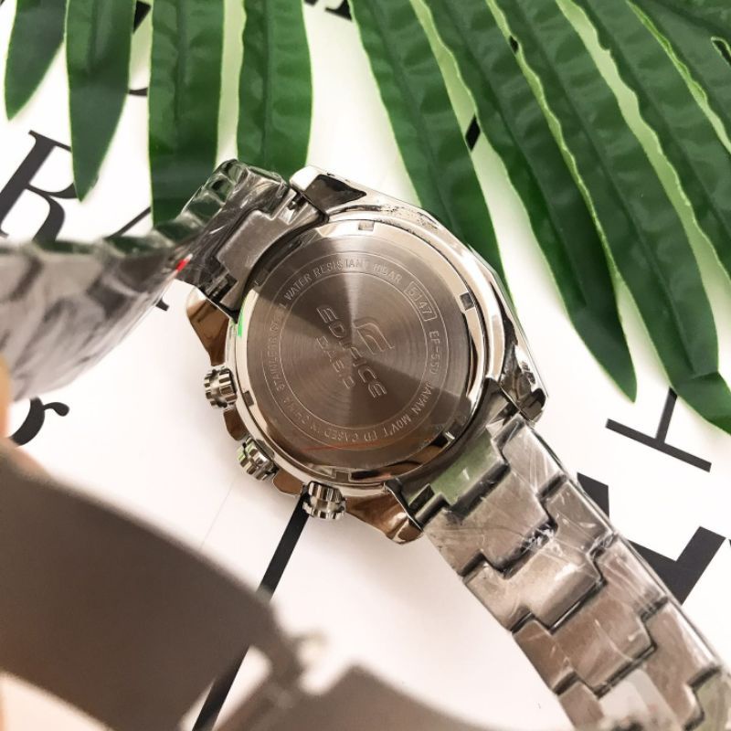 Đồng Hồ Nam Casio Bằng Thép Không Gỉ Chống Thấm Nước 100m VK Quartz EF550 Bản Ghi Âm Red Bull