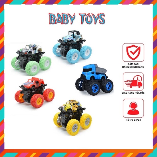 Xe ô tô đồ chơi địa hình mini quán tính chạy đà cho bé nhiều màu sắc,chạy xa, bền bỉ, nhựa ABS an toàn
