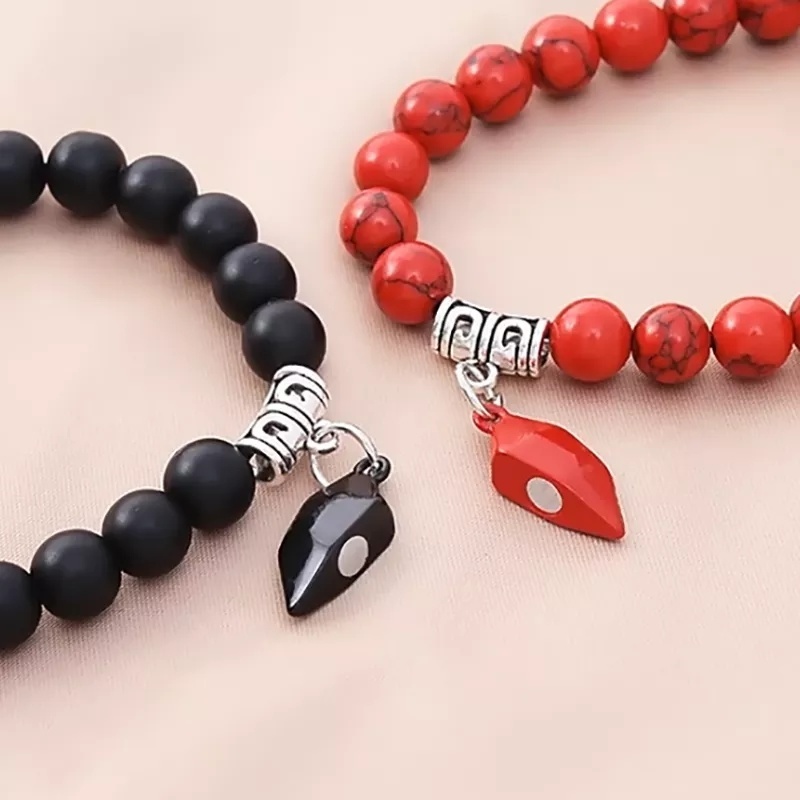 Vòng Tay Chuỗi Hạt Mặt Trái Tim Cho Cặp Đôi