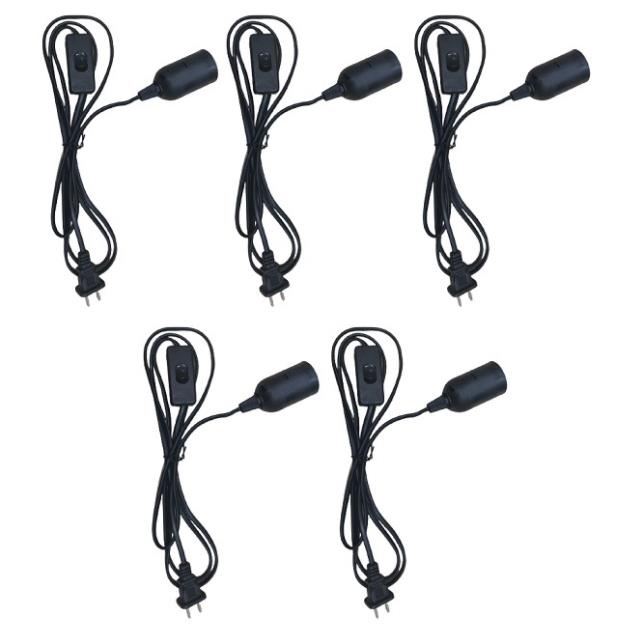 Combo 5 Đui đèn E27 liền dây 2 mét có công tắc