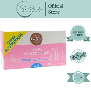 Nước muối sinh lý Fysoline Pháp - Giúp vệ sinh mắt mũi miệng cho bé 40 ống