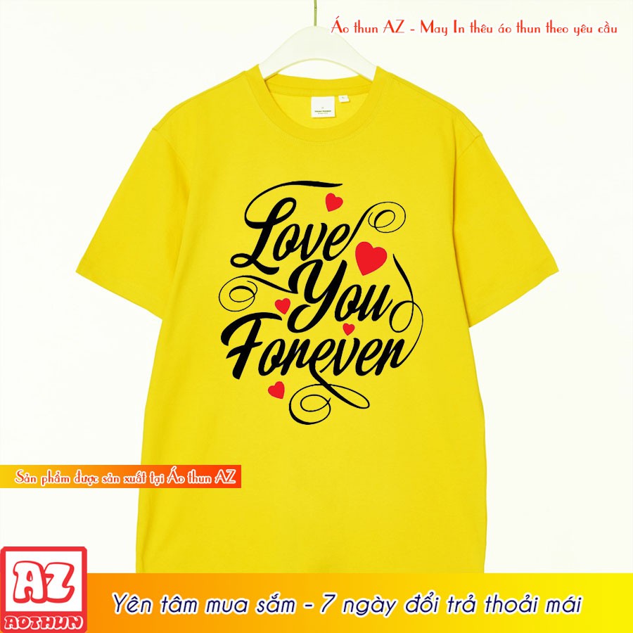 Áo thun cặp đôi màu vàng Couple Love You Forever - F2200