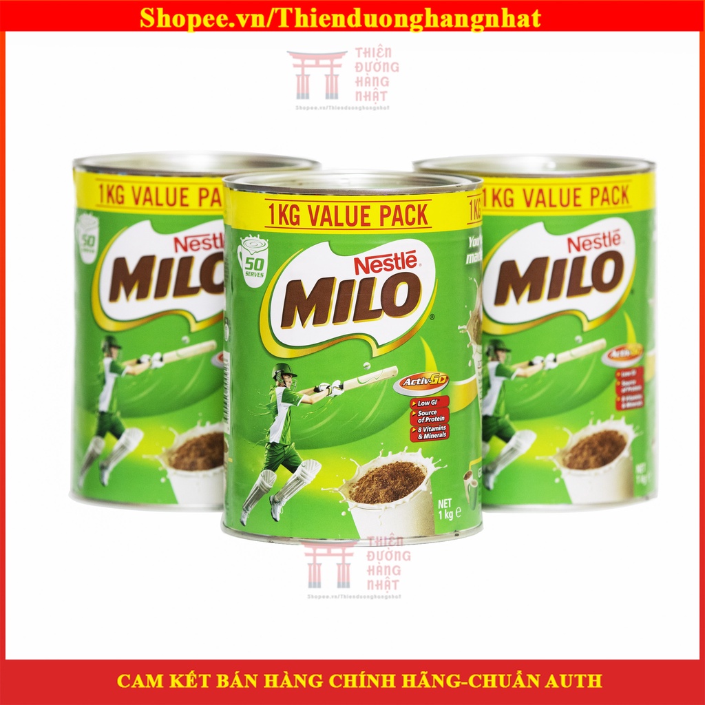 Sữa Milo hàng Úc, phát triển chiều cao vượt trội cho bé hộp thiếc trơn 1kg [Date T6.2024]