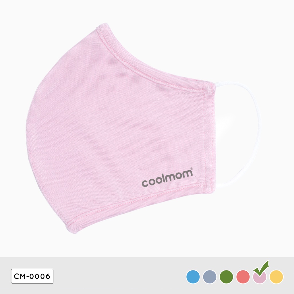 Khẩu trang người lớn Coolmom chất liệu sợi tre cao cấp màu hồng pastel size M / CM-0006-M-HP