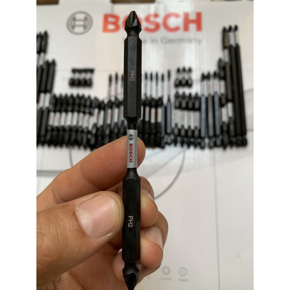 ( Sỉ mũi vít ) Túi 10 mũi vít Bosch hai đầu PH2 - PH2 dài 110mm đuôi nhỏ chính hãng có từ