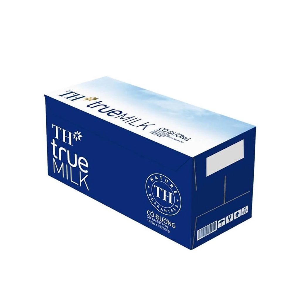 Thùng 12 hộp sữa TH có đường 1 lít