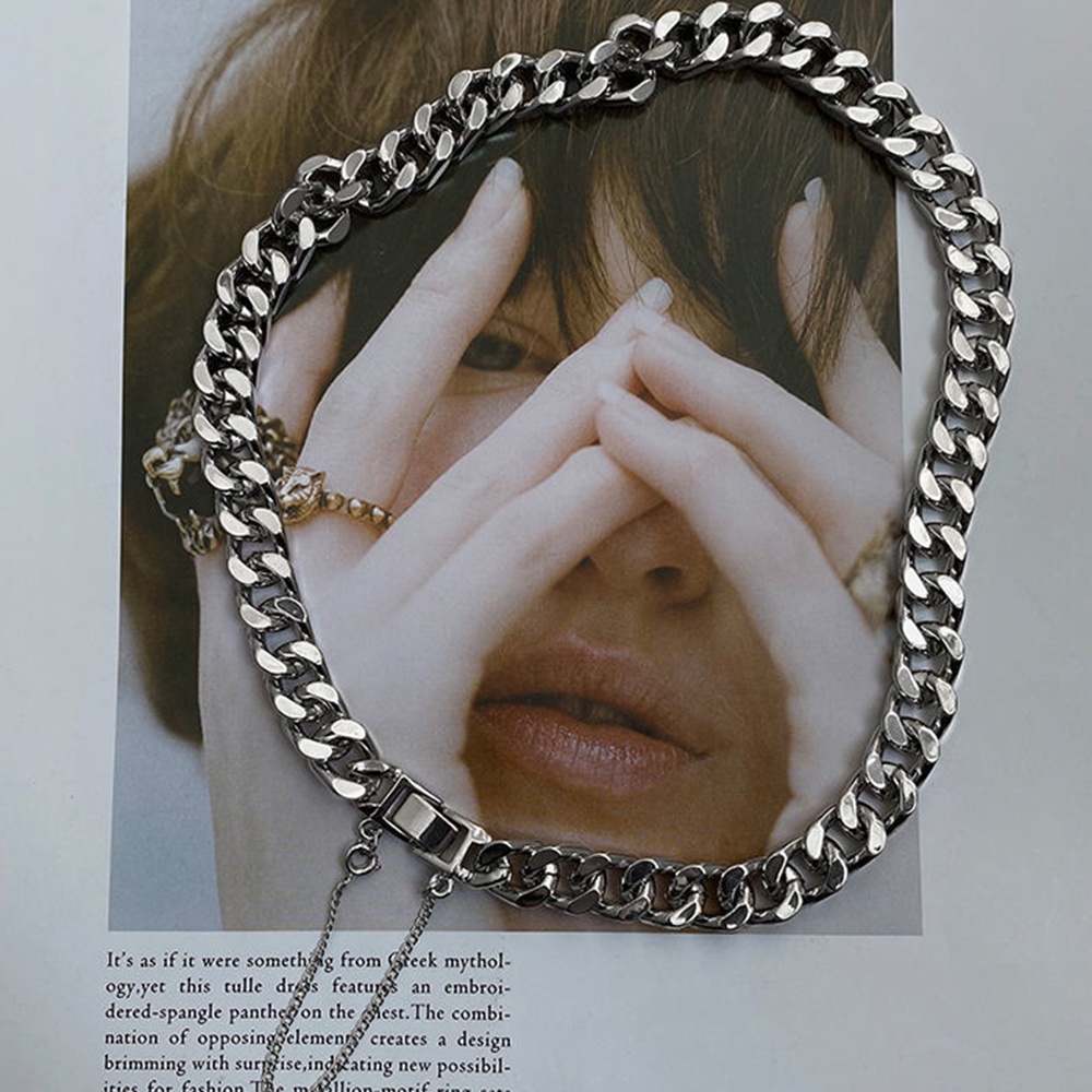 Dây Chuyền Sợi Xích Dày Bằng Kim Loại Phong Cách Hip hop Thời Trang Cá Tính