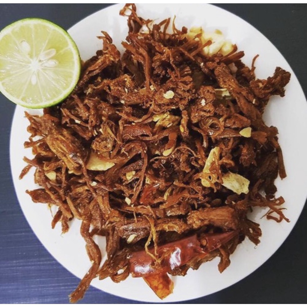 KHÔ HEO CHÁY TỎI loại đặc biệt - khô lợn cháy bơ tỏi (cay vừa) đồ ăn vặt Hà Nội vừa ngon vừa rẻ | BigBuy360 - bigbuy360.vn