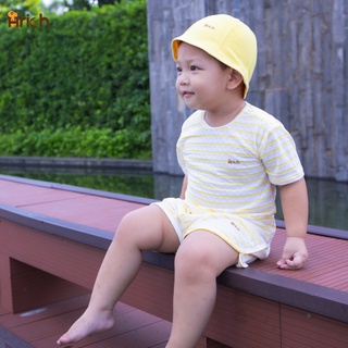 Bộ quần áo cộc cài vai thể thao Arich vải sợi tre, quần áo bé trai, gái mềm mịn, thoáng khí
