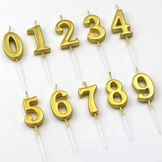 Combo 10 Nến Số Sinh Nhật Nhũ Vàng Từ 0 - 9