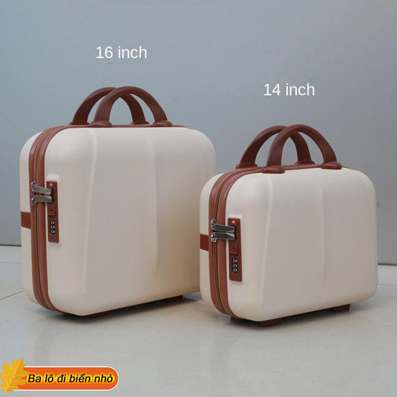 Hộp đựng đồ trang điểm 14 inch khóa mật khẩu hành lý xách tay nhỏ vali túi mới 16