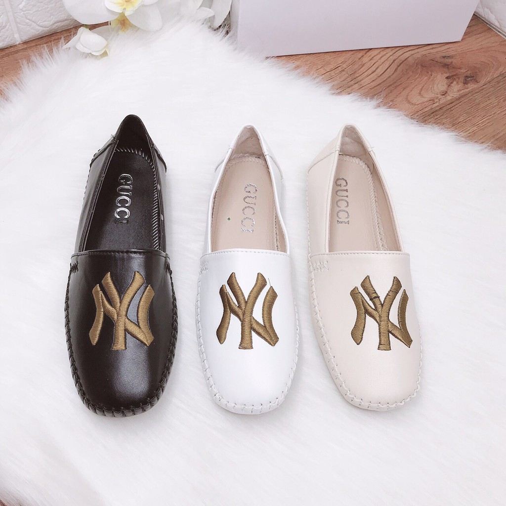 [SIÊU SALE GIÁ SỈ] GIÀY NỮ I GIÀY LƯỜI NỮ DA SIÊU MỀM THÊU CHỮ NY ĐẾ DẺO CỰC XỊN XÒ | BigBuy360 - bigbuy360.vn