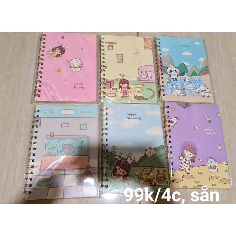 SỔ LÒ XO 100 TRANG khổ A5  bìa cứng chống thấm mã 32K100-343