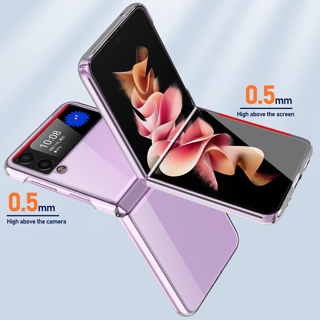 1 Ốp Điện Thoại PC Cứng Siêu Mỏng Chống Trầy Xước Chống Sốc Cho Samsung Galaxy Z Flip 3