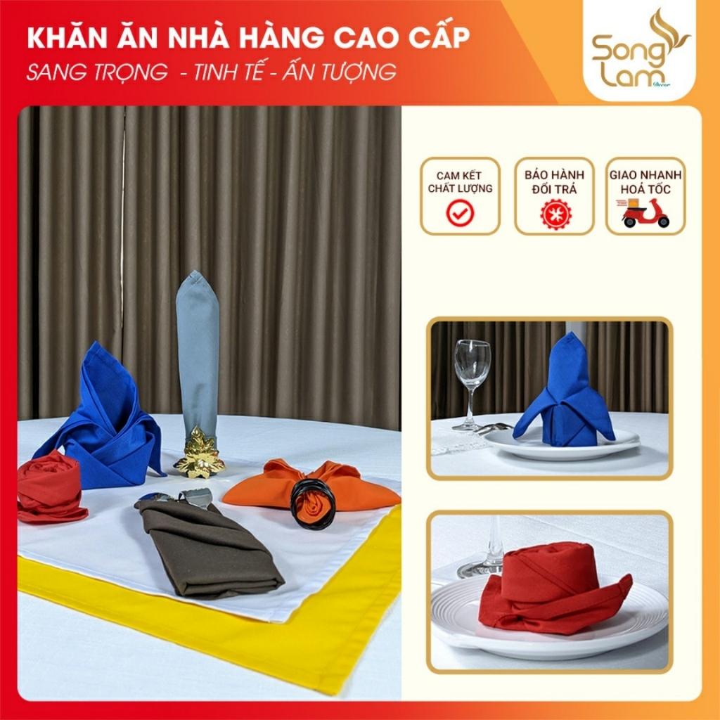 Khăn ăn nhà hàng cao cấp, tấm lót bàn ăn napkin vải, lót trang trí bàn ăn, chất liệu kaki mềm
