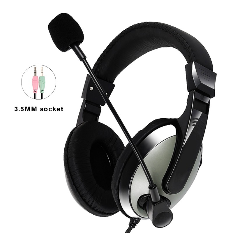 Tai Nghe Trùm Đầu Chơi Game Có Dây Chuẩn 3.5mm Kèm Mic