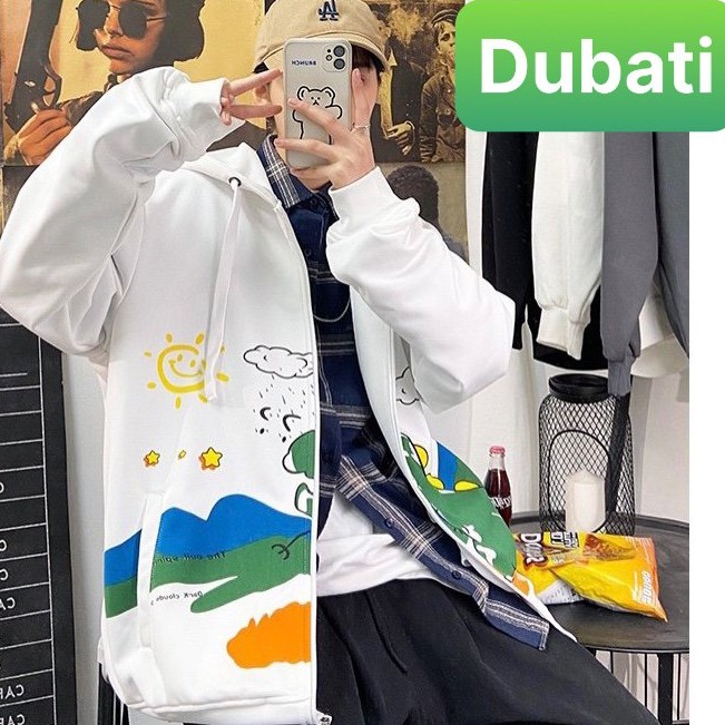 ÁO KHOÁC NỈ, ÁO HOODIE CHẤT VẢI DÀY KHỦNG LONG DÂY KÉO SÀNH ĐIỆU UNISEX- DUBATI FASHION