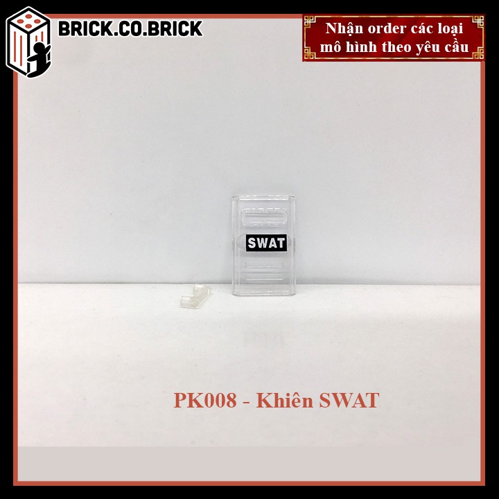 Phụ kiện MOC Army Khiên SWAT trắng Đồ chơi lắp ráp Mô hình sáng tạo trang trí quân đội PK008