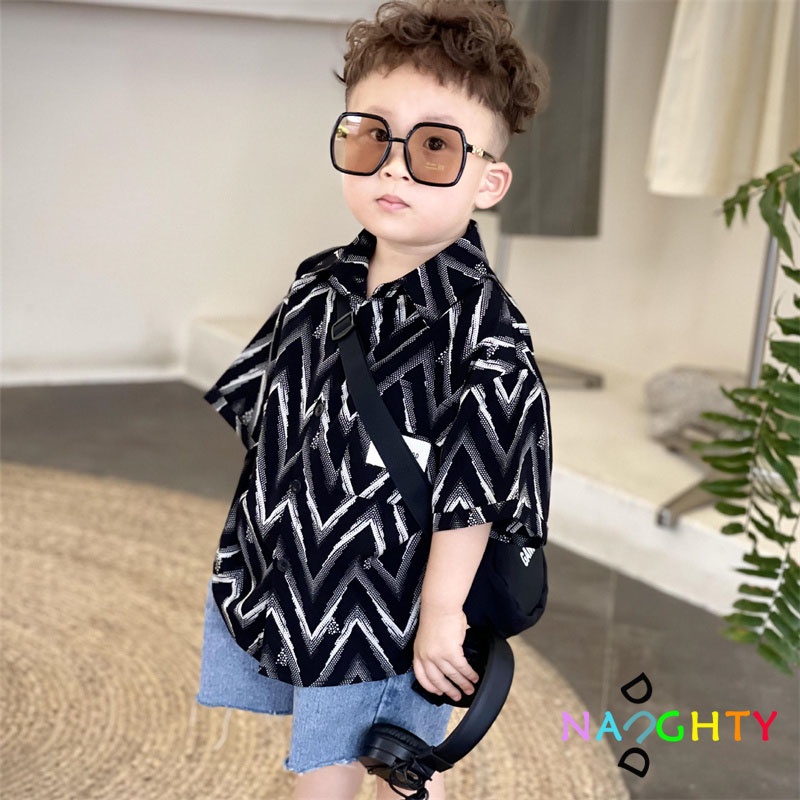 Áo Thun Tay Ngắn Họa Tiết Sọc Kiểu Dáng Đơn Giản Thời Trang Dành Cho Bé Từ 1-8 Tuổi