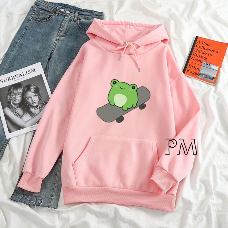 Áo hoodie ếch xanh trượt ván PM13