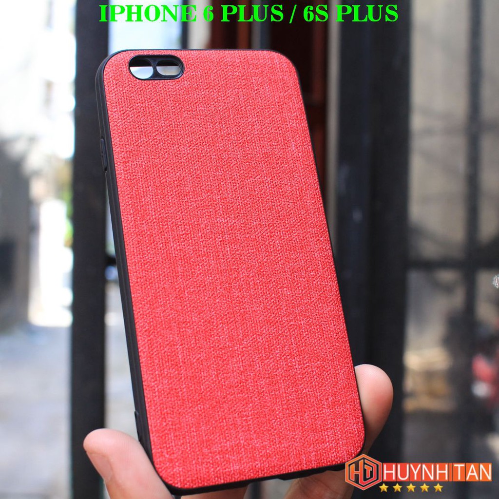 Ốp lưng Iphone 6 Plus / 6S Plus vân vải Jean (Đỏ)