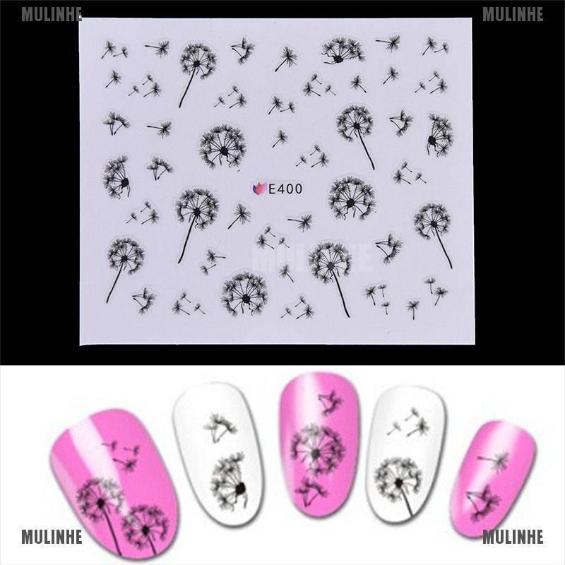 Decal Nước Họa Tiết Hoa Bồ Công Anh Trang Trí Móng Tay