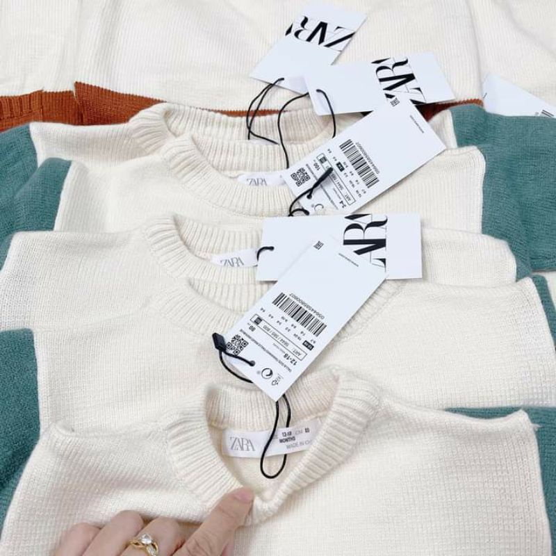 Áo len Zara tay phối ragla colour cho bé 1-5y