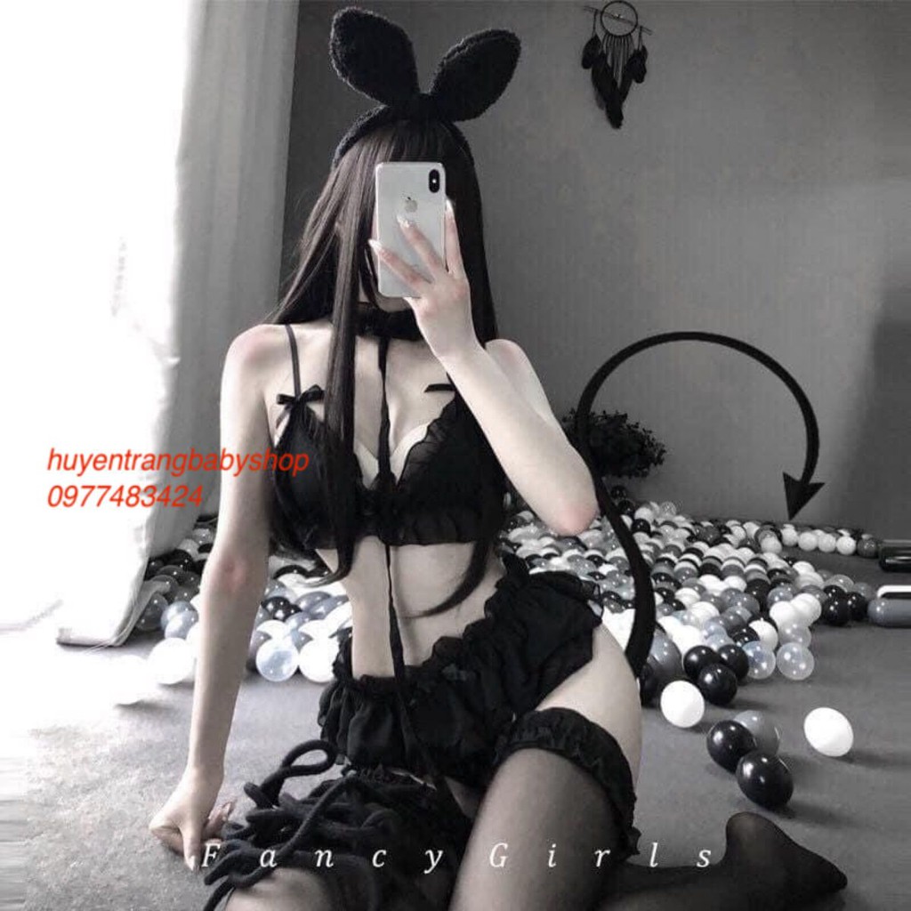 Cosplay sexy 6 chi tiết như hình kèm dây đeo cổ cao cấp mã 1009 CP29