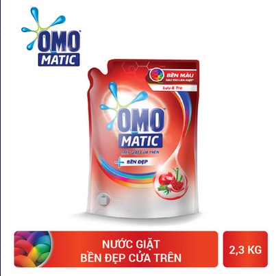 NƯỚC GIẶT OMO MATIC CỬA TRÊN TÚI ĐỎ HƯƠNG LỰU VÀ TRE 2.3KG (MẪU MỚI)