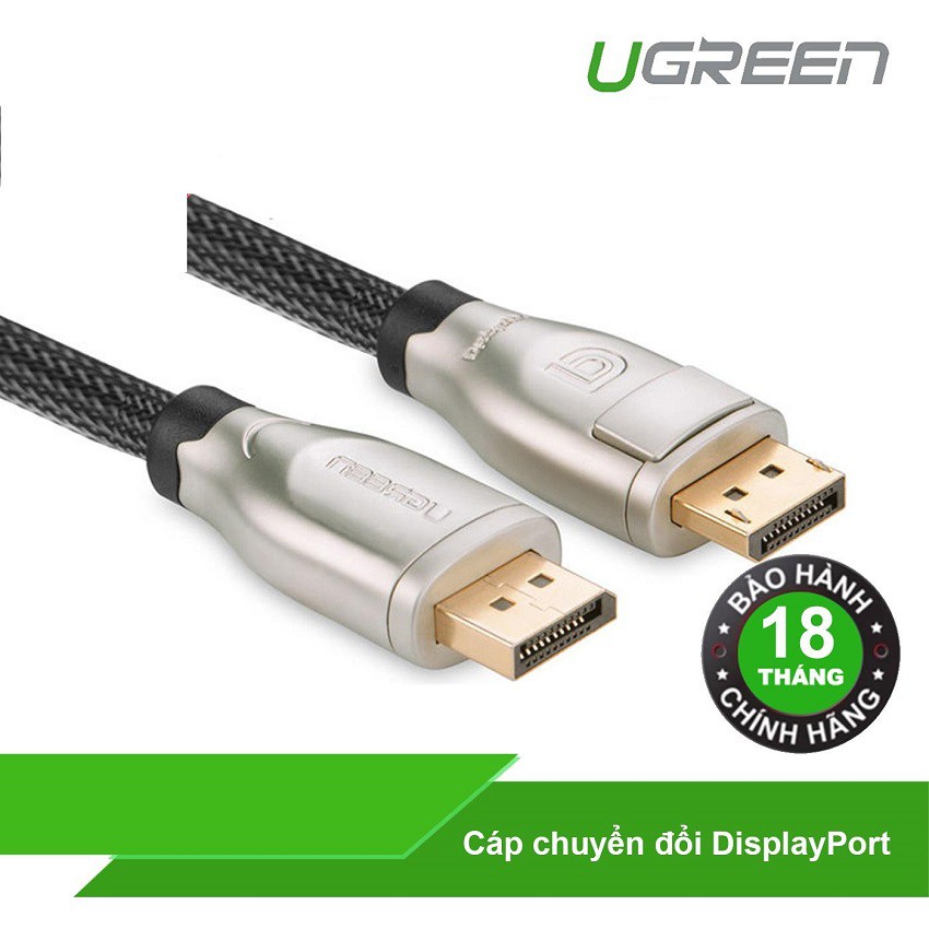 Cáp Displayport To Displayport Dài 1.5M UGREEN 30119 Hỗ Trợ 4k*2K - Cáp 2 Đầu Displayport