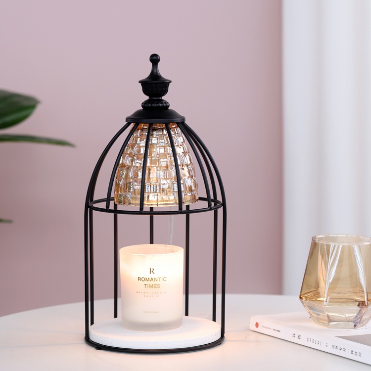 Đèn đốt nến thơm lồng chim có hẹn giờ - chỉnh sáng - tặng kèm 2 bóng