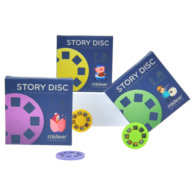 Bộ 4 Đĩa Chiếu Chuyện Dùng Cho Đèn Pin Kể Chuyện Mideer - Story Disc for Mideer Storybook torch