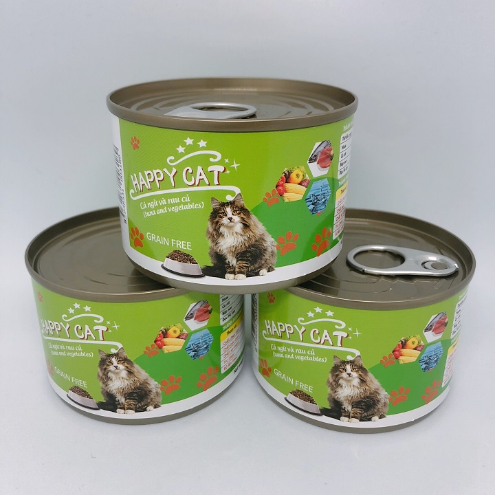 Thức ăn cho mèo pate Happy Cat 160g đủ vị cho mèo con mèo lớn mèo kén ăn bổ sung thị và rau củ- Thaivucattery