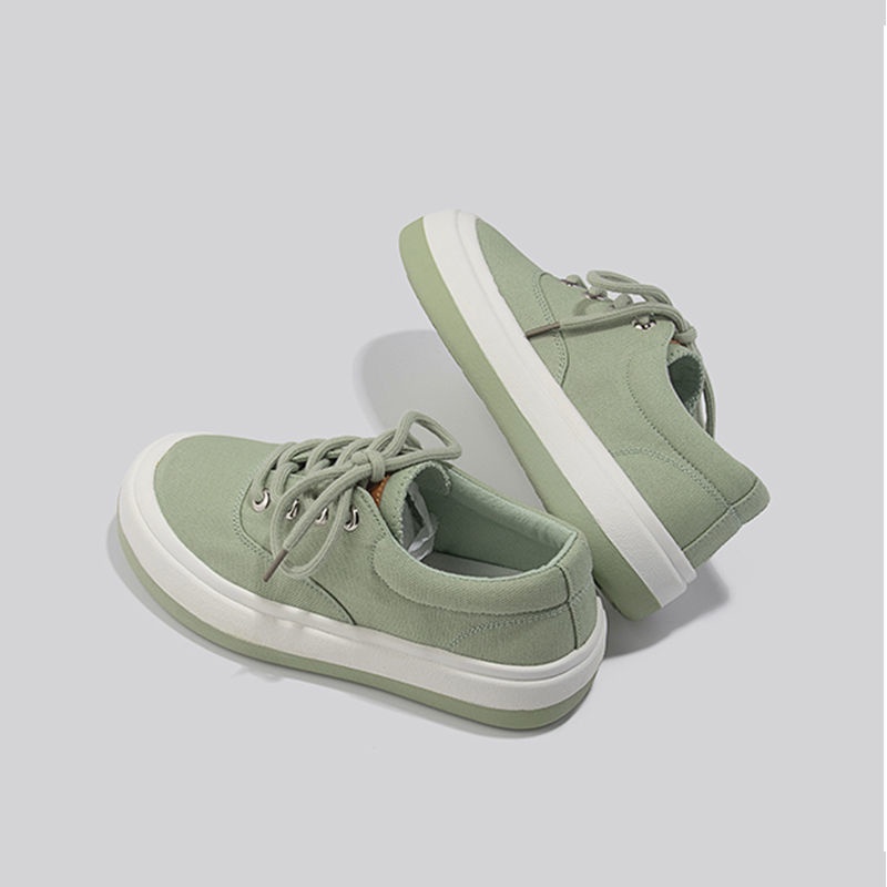 Giày Thể Thao Canvas Màu Xanh Bơ Thiết Kế Mới Thời Trang Mùa Xuân Thu Dành Cho Nữ