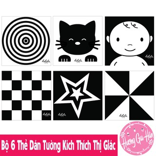 Bộ 6 Thẻ Dán Tường Kích Thích Thị Giác Giúp Bé Phát Triển Toàn Diện