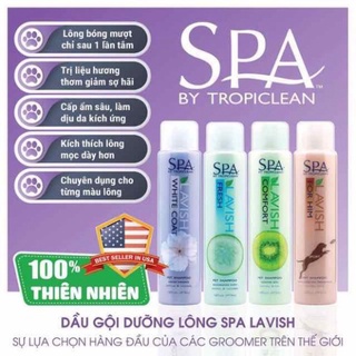 Sữa Tắm Dưỡng Lông Chó Mèo Tropiclean Spa Lavish 473ml