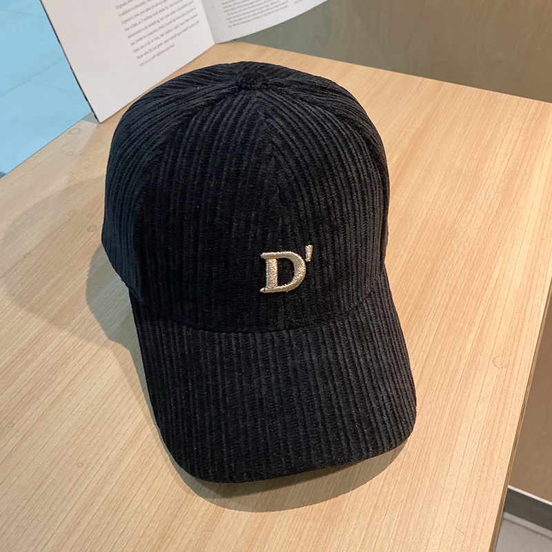 Mũ Lưỡi Trai Vải Nhung Thêu Chữ D Phong Cách Hàn Quốc Thời Trang Mùa Thu