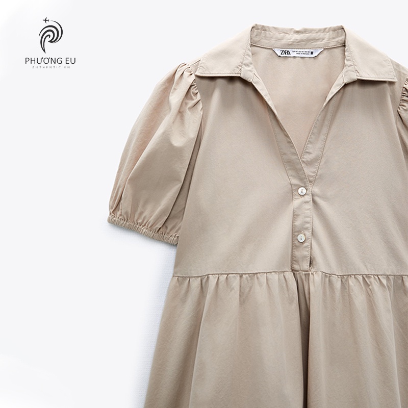 Váy Babydoll Zara Chính Hãng Tay Ngắn Dáng Xòe Tay Phồng