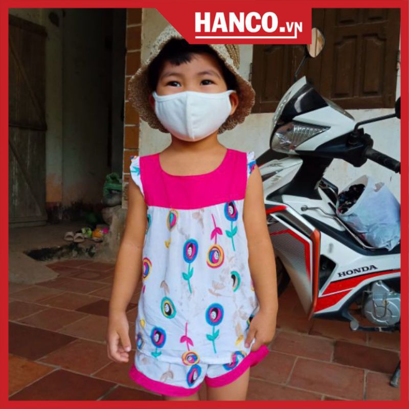 Khẩu trang vải Dệt Kim Trẻ Em-CHÍNH HÃNG- Nhận sx theo yêu cầu TRẺ EM TRẮNG