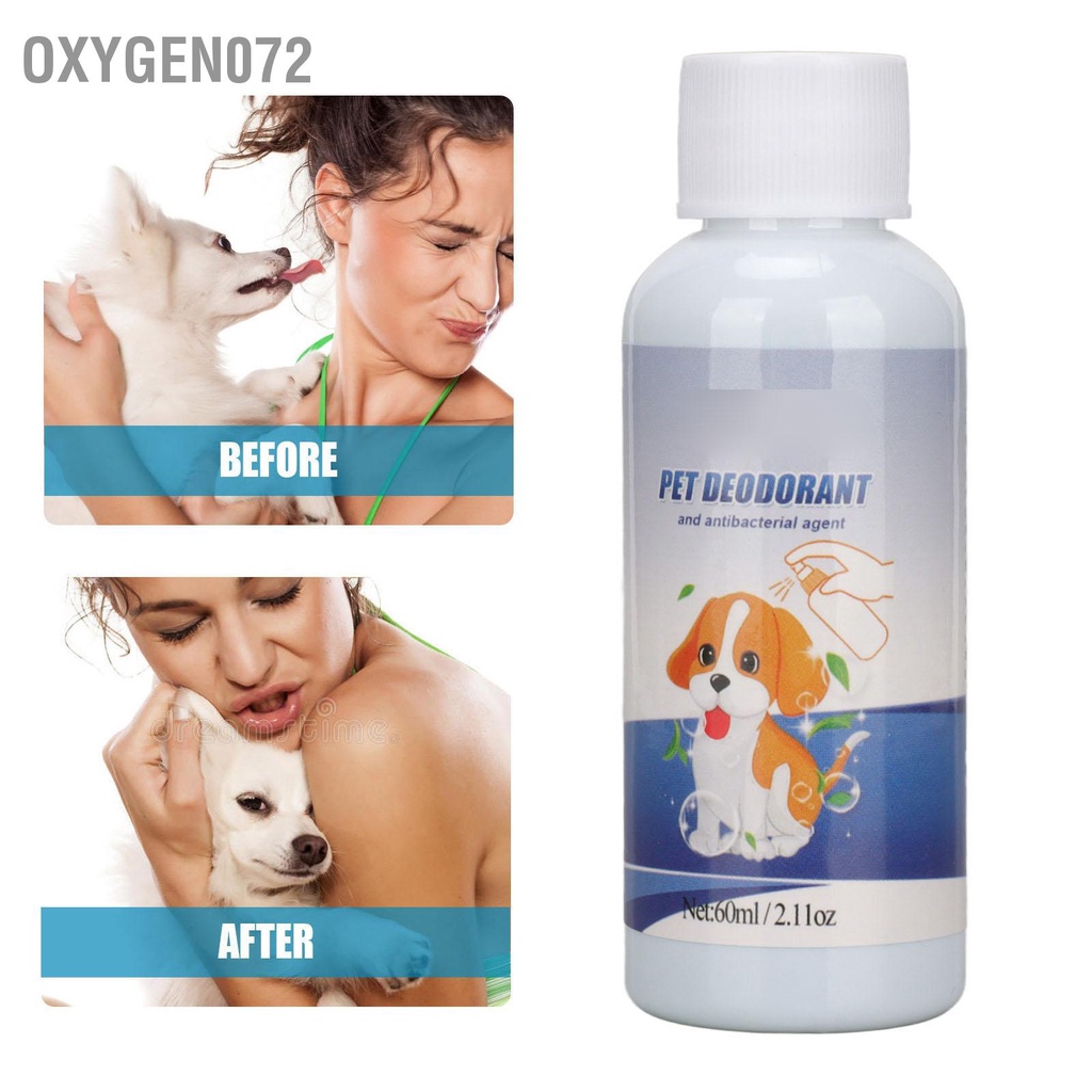 Oxygen072 Xịt khử mùi cho thú cưng Loại bỏ hiệu quả Nước tiểu chó mèo 60ml