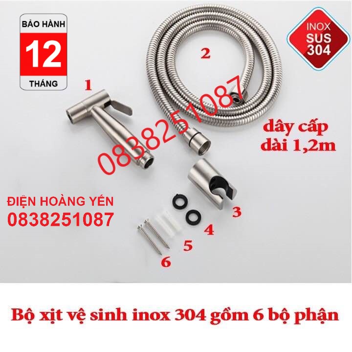 Vòi Xịt Vệ Sinh Inox 304 Cao Cấp VX01,Vòi Xịt Bồn Cầu,Vòi Rửa Vệ Sinh,Vòi Toilet,Vòi Rửa Bồn Cầu Inox 5.0