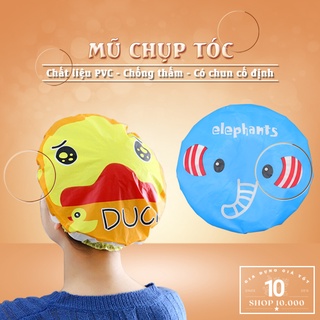 Mũ chụp tóc khi tắm - Mũ tắm trùm đầu chống thấm hoạt tiết hình thú dễ thương