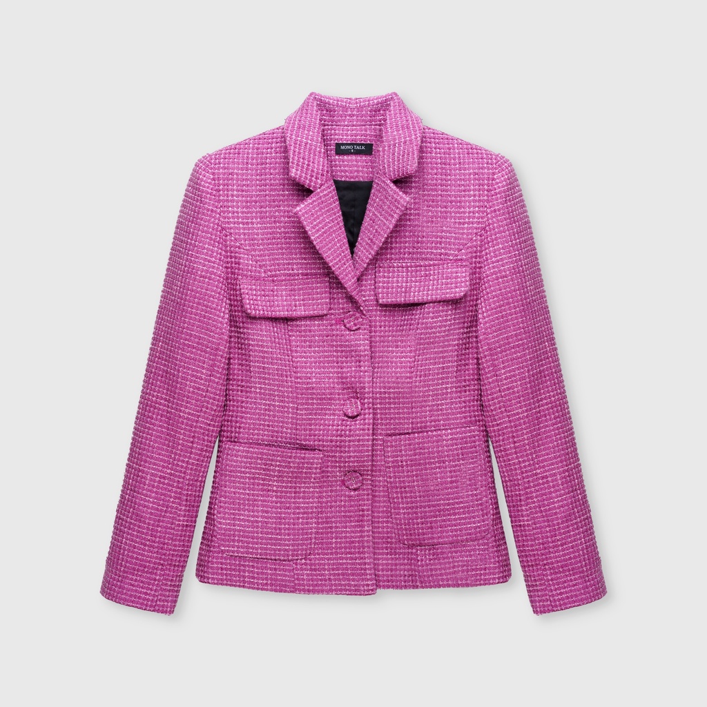 Áo khoác Dạ Tweed dáng Blazer Chiết eo (Tím)_MONO TALK T40021TK