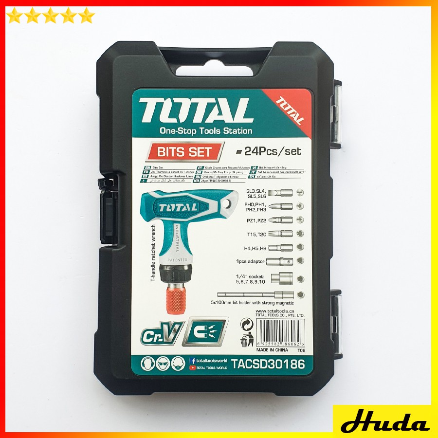 [Chính hãng TOTAL] BỘ MŨI VÍT 24 CHI TIẾT TOTAL TACSD30186