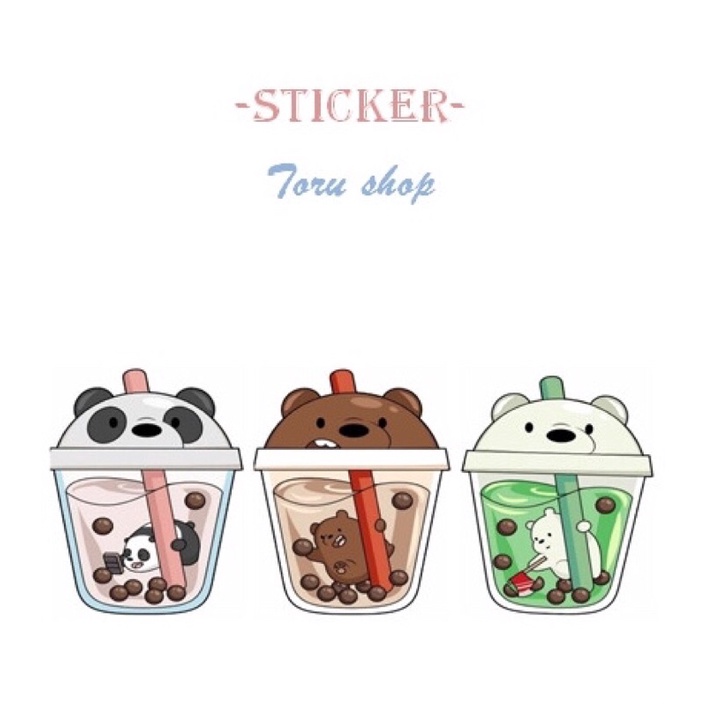 SET 10/20/30/40/50 tấm STICKER LY THÚ CUTE